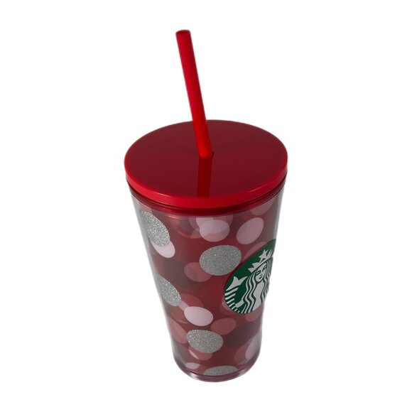 2019 Starbucks Holiday 16oz DW Cold Cup Red with Silver Glitter, Pink, White EUC - Picture 4 of 9